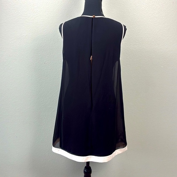 Ted Baker Josa Mini Swing Dress Black/Pale Pink Bow Detail Sleeveless Coquette 6 - Picture 5 of 12